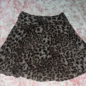 Leopard Print Women's Midi Skirt